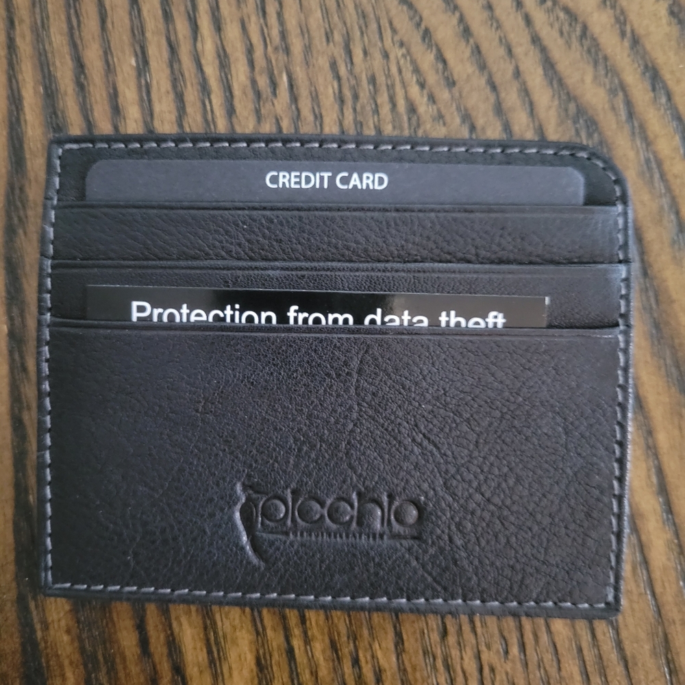 Picchio Leather Card Holder Wallet,  Black